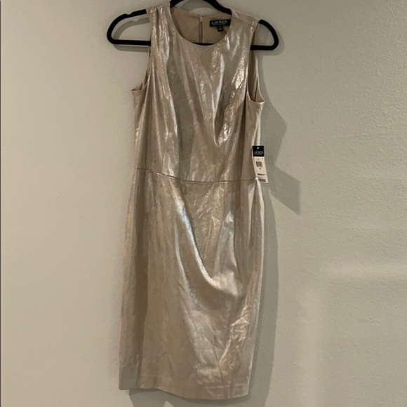 NWT Lauren Ralph Lauren Chris Silver Dress - Picture 3 of 15